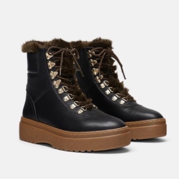 Zara Shoes Zara Brown Hiking Boots Poshmark